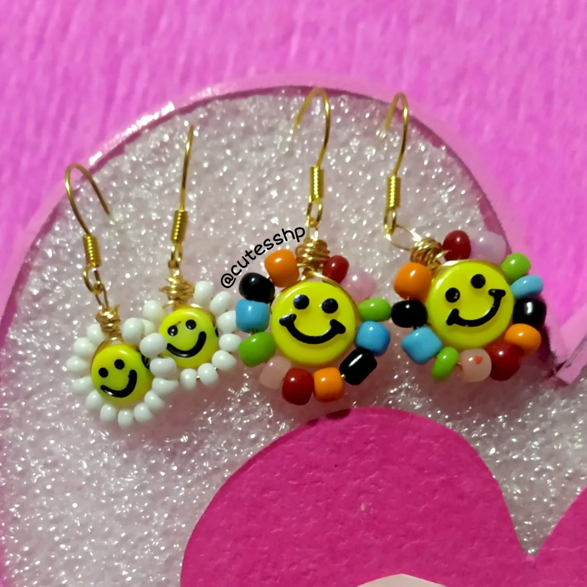 Imagen de Zarcillos y flor carita feliz