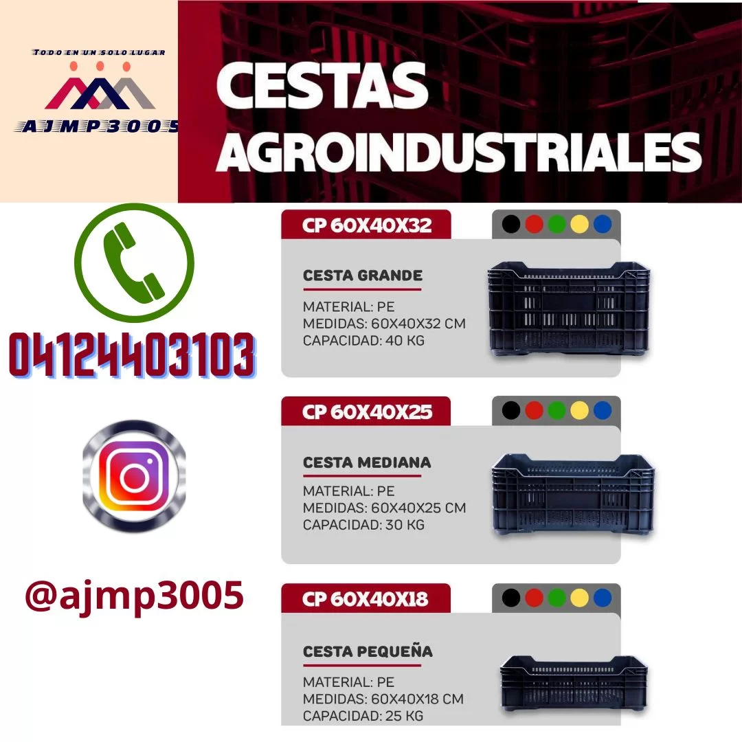 Imagen de cestas plasticas agro industriales