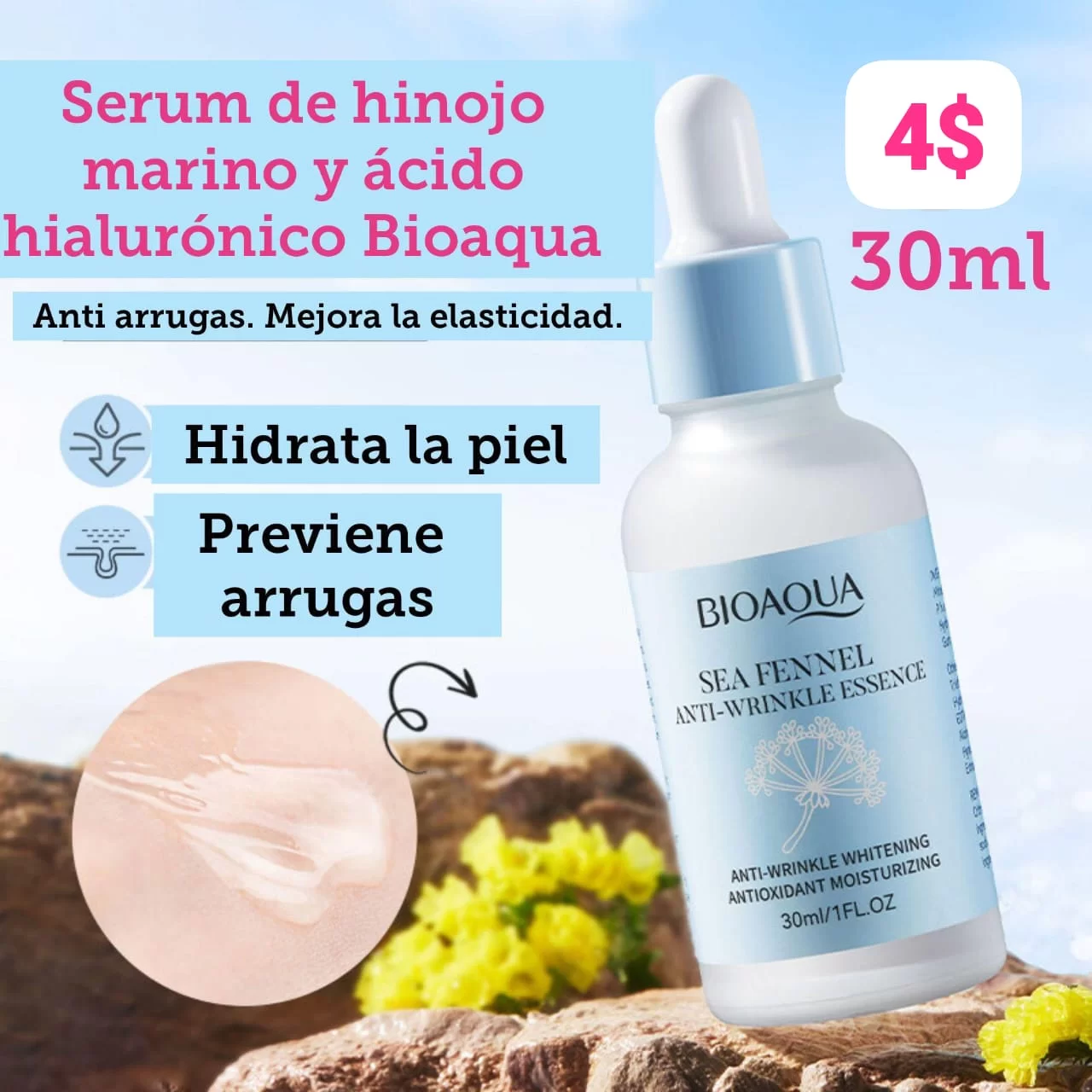 Imagen de 🌊Línea Facial de Ácido Hialurónico e Hinojo Marino BIOAQUA 