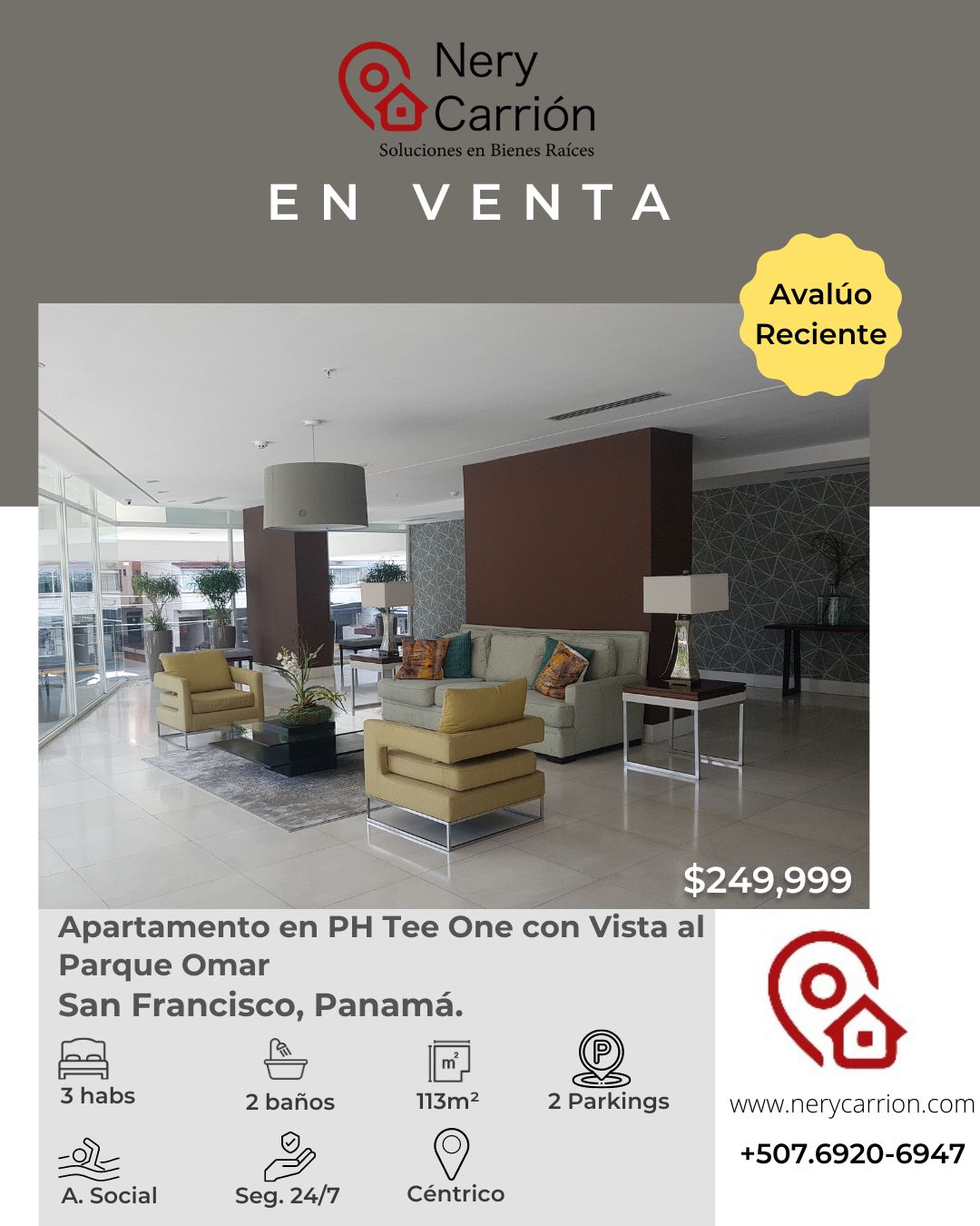 APARTAMENTO EN PH TEE ONE CON VISTA AL PARQUE OMAR SAN FRANCISCO